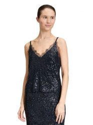 Vera Mont Top w kolorze granatowym rozmiar: 38. Niebieskie topy Vera Mont, bez wzorów, z koronki, bez kołnierzyka, bez ramiączek. Za 152.99 zł.