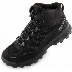 Merrell Speed Strike Mid GTX damskie buty trekkingowe, czarne, rozmiar 40. Czarne trekkingi Merrell, z gore-texu, wspinaczkowe. Za 708.99 zł.