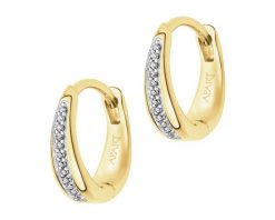 Kolczyki z żółtego złota z diamentami - koła - 0,03 ct - próba 585. Żółte kolczyki Apart, z diamentem, złote. Za 2,190.00 zł.