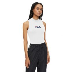 Body damskie FILA Limeira. Białe koszulki sportowe Fila, bez wzorów, bez ramiączek. Za 149.99 zł.
