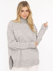 Zwillingsherz Sweter w kolorze szarym rozmiar: M. Szare swetry Zwillingsherz, m, bez wzorów, ze splotem, bez ramiączek. Za 227.85 zł.