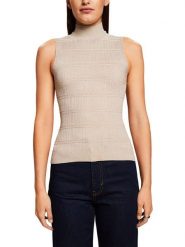ESPRIT Top w kolorze beżowym rozmiar: XL. Brązowe topy Esprit, xl, bez wzorów, bez kołnierzyka, bez ramiączek. Za 69.42 zł.