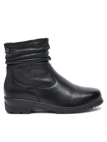 Caprice Botki 9-26460-43 Czarny. Czarne botki Caprice, bez wzorów, ze skóry, bez obcasa, na płaskiej podeszwie, bez zapięcia. Za 283.99 zł.
