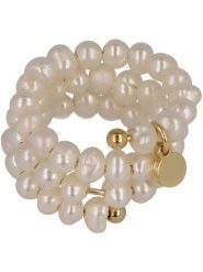 Ivy Pozłacany pierścionek z perełkami Swarovski rozmiar: onesize. Białe pierścionki IVY, z perłą, pozłacane. Za 60.99 zł.