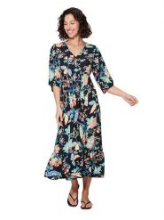 Ipanima Sukienka w kolorze czarnym ze wzorem rozmiar: 38/40. Czarne sukienki Ipanima, bez wzorów, klasyczne, bez kołnierzyka, bez ramiączek, maxi, rozkloszowane. Za 78.99 zł.