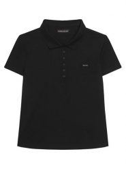 Guess Polo W5GP73 KCYR1 Czarny Regular Fit. Czarne koszulki polo Guess, xxl, z aplikacjami, z bawełny, bez kołnierzyka, bez ramiączek. Za 259.99 zł.