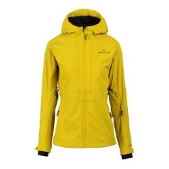 Kurtka softshell damska Vara SS. Żółte kurtki sportowe BERGSON, bez wzorów, z softshellu, bez kaptura, trekkingowe. W wyprzedaży za 399.00 zł.