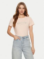 Guess T-Shirt V5RI16 J1314 Różowy Regular Fit. Czerwone t-shirty Guess, m, z aplikacjami, z bawełny, bez kołnierzyka, bez ramiączek. Za 99.99 zł.