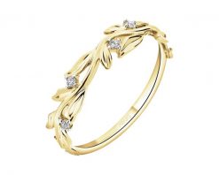 Pierścionek z żółtego złota z diamentami - 0,03 ct - próba 375. Żółte pierścionki Apart, z diamentem, złote. Za 1,759.00 zł.