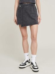 G-Star Spódnico-spodenki w kolorze antracytowym rozmiar: XL. Czarne spódnice G-Star, na co dzień, xl, bez wzorów, retro, mini, asymetryczne. Za 166.49 zł.