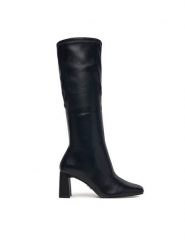 Steve Madden Kozaki Holly 11003501 Czarny. Czarne kozaki Steve Madden, ze skóry, bez obcasa, na płaskiej podeszwie, bez zapięcia. Za 599.99 zł.