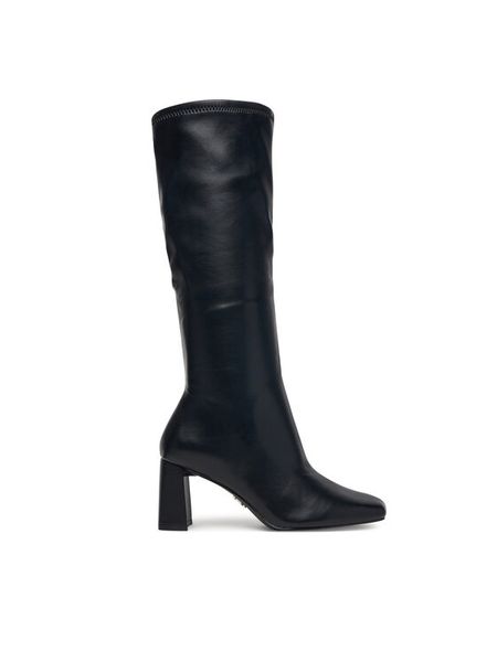 Steve Madden Kozaki Holly 11003501 Czarny. Czarne kozaki Steve Madden, ze skóry, bez obcasa, na płaskiej podeszwie, bez zapięcia. Za 599.99 zł.