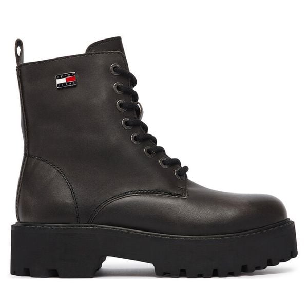 Trapery Tommy Jeans. Czarne trapery i śniegowce Tommy Jeans, z jeansu. Za 749.99 zł.
