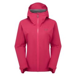 Kurtka przeciwdeszczowa damska Rab Women's Downpour Light Jacket z kapturem. Czerwone kurtki sportowe RAB, s, bez wzorów, z kapturem, trekkingowe. Za 539.99 zł.