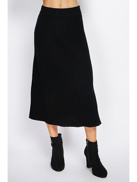 ASSUILI Kaszmirowa spódnica w kolorze czarnym rozmiar: 40. Czarne spódnice Assuili, bez wzorów, z kaszmiru, klasyczne, midi. Za 145.26 zł.