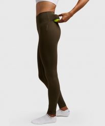 Legginsy sportowe damskie. Zielone legginsy NORDICDOTS, bez wzorów, z materiału. Za 365.00 zł.