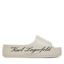 Klapki KARL LAGERFELD. Białe klapki KARL LAGERFELD, bez wzorów, bez obcasa. Za 309.99 zł.