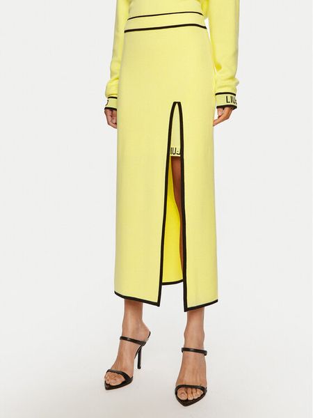 Liu Jo Sport Spódnica midi TF4053 MS59L Żółty Regular Fit. Żółte spódnice Liu Jo Sport, l, bez wzorów, z syntetyku, sportowe, midi, sportowe. Za 379.99 zł.