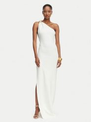 Elisabetta Franchi Sukienka wieczorowa AM-43B-62E2-V600 Biały Slim Fit. Białe sukienki Elisabetta Franchi, bez wzorów, z wiskozy, wizytowe, bez kołnierzyka, bez ramiączek. Za 2,549.00 zł.