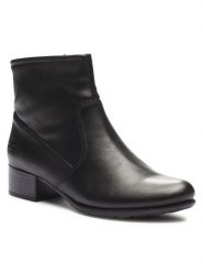 Botki Rieker. Brązowe botki Rieker, bez wzorów, bez obcasa, na płaskiej podeszwie, bez zapięcia. Za 299.99 zł.
