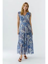 Oui Sukienka w kolorze niebiesko-kremowym rozmiar: 44. Niebieskie sukienki Oui, bez wzorów, z tkaniny, bez kołnierzyka, bez ramiączek, maxi. Za 448.99 zł.