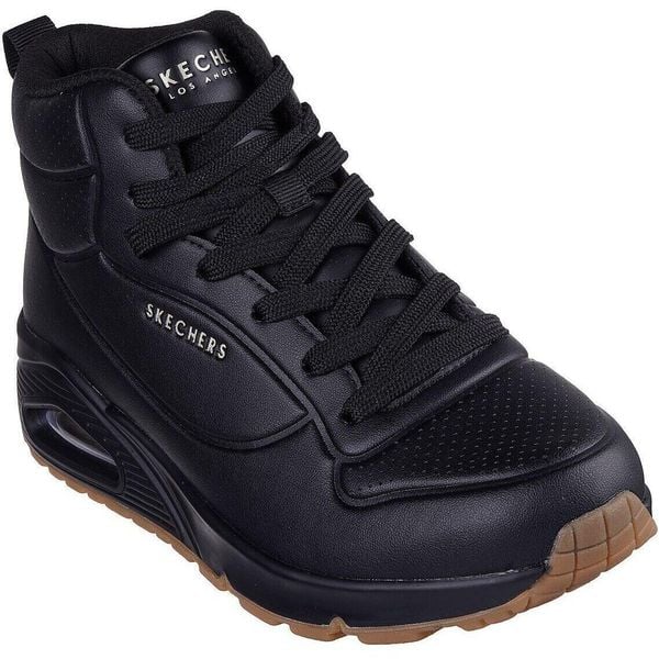 Buty sportowe damskie Skechers Uno Stand High. Czarne obuwie sportowe Skechers, z materiału, bez zapięcia. Za 590.00 zł.
