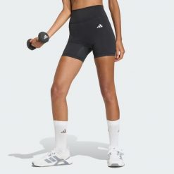 Krótkie legginsy Optime Essentials Workout. Czarne legginsy Adidas, bez wzorów, z podwyższonym stanem, krótkie. Za 179.00 zł.