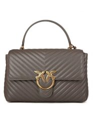 Pinko Skórzana torebka w kolorze szarym - 34 x 22 x 13 cm rozmiar: onesize. Szare torby na ramię Pinko, bez wzorów, z materiału, przez ramię, z tłoczeniem, bez dodatków. Za 1,478.49 zł.