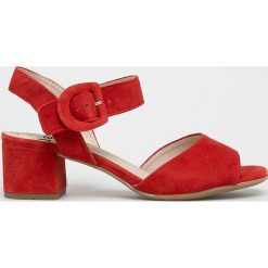 Jana - Sandały. Szare sandały JANA, bez wzorów, z materiału, bez obcasa, na obcasie, bez zapięcia. W wyprzedaży za 159.90 zł.