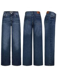 Sublevel Dżinsy - Comfort fit - w kolorze granatowym rozmiar: XS. Niebieskie jeansy Sublevel, xs, z aplikacjami, z podwyższonym stanem. Za 136.45 zł.