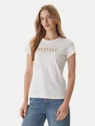 Mustang T-Shirt Loa 1016754 Écru Slim Fit. T-shirty Mustang, xl, bez wzorów, z bawełny, bez kołnierzyka, bez ramiączek. Za 79.99 zł.