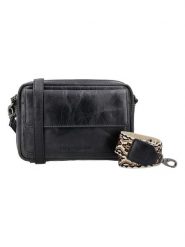 HIDE & STITCHES Skórzana torebka w kolorze czarnym - 21 x 14 x 4 cm rozmiar: onesize. Czarne torby na ramię HIDE & STITCHES, bez wzorów, z materiału, na ramię, bez dodatków. Za 173.99 zł.