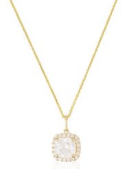 OR ÉCLAT Złoty naszyjnik "Biella" z zawieszką - dł. 43 cm rozmiar: onesize. Białe naszyjniki OR ÉCLAT, z cyrkonią, złote. Za 826.99 zł.