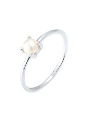 Elli Damski soliter z perłą hodowlana słodkowodną w srebrze próby 925 Sterling Silver Pierścionki 1 ct. Szare pierścionki Elli, z perłą, srebrne. Za 203.99 zł.