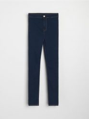 Jeansy high waist - niebieski. Niebieskie jeansy Sinsay, l, bez wzorów, z podwyższonym stanem. Za 39.99 zł.