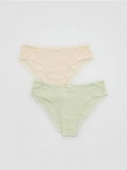 Majtki typu figi 2 pack - jasnozielony. Zielone figi Reserved, l, bez wzorów. Za 39.99 zł.