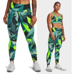 Legginsy treningowe damskie UNDER ARMOUR szybkoschnące termoaktywne. Zielone legginsy Under Armour, xs, bez wzorów. Za 99.99 zł.