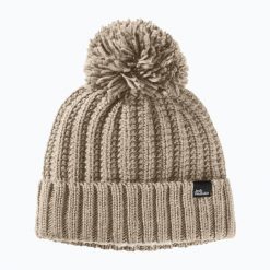 Czapka zimowa damska Jack Wolfskin Highloft Knit. Brązowe czapki Jack Wolfskin, bez wzorów. Za 139.99 zł.