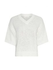 MOSS COPENHAGEN Sweter "Hannalie" w kolorze kremowym rozmiar: S/M. Brązowe swetry Moss Copenhagen, m, bez wzorów, z bawełny, bez ramiączek. Za 189.29 zł.