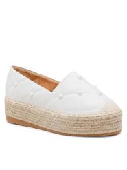 DeeZee Espadryle WS020610-01 Biały. Białe espadryle DeeZee, bez wzorów, ze skóry, bez obcasa, bez zapięcia. Za 119.99 zł.