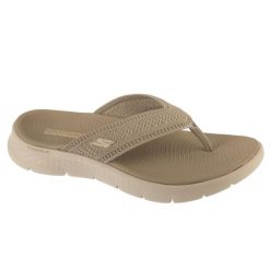 Japonki damskie, Go Walk Flex Sandal - Holly. Brązowe klapki Skechers, bez wzorów, bez obcasa. Za 189.99 zł.