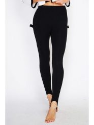 ASSUILI Legginsy w kolorze czarnym rozmiar: 40. Czarne legginsy Assuili, bez wzorów, z jedwabiu, z standardowym stanem. Za 100.52 zł.