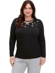 WITT WEIDEN Bluzka w kolorze czarnym rozmiar: 50. Czarne bluzki WITT WEIDEN, bez wzorów, z koronki, bez kołnierzyka, bez ramiączek. Za 39.99 zł.