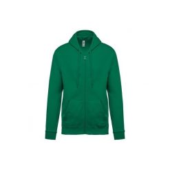 Bluza z kapturem i zamkiem błyskawicznym Kariban. Zielone bluzy KARIBAN, uniwersalny, bez wzorów, z bawełny, z kapturem. Za 195.50 zł.
