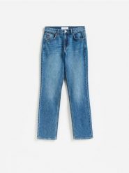 Jeansy straight slim - niebieski. Niebieskie jeansy Reserved, bez wzorów. Za 139.99 zł.