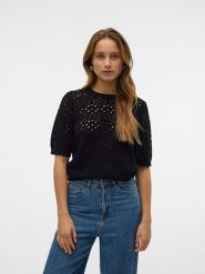 Vero Moda Sweter w kolorze czarnym rozmiar: M. Czarne swetry Vero Moda, m, bez wzorów, z bawełny, bez ramiączek. Za 96.83 zł.