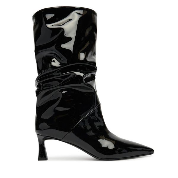 Botki Pollini. Czarne botki Pollini, bez wzorów, bez obcasa, na słupku, bez zapięcia. Za 1,549.00 zł.