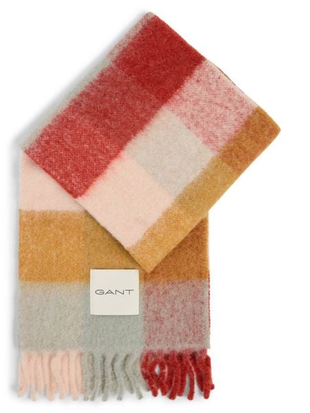 Gant Damski szalik z zawartością alpaki Kobiety czerwony|żółty w kratkę, 22. Czerwone szaliki GANT, bez wzorów, z wełny, eleganckie. Za 899.95 zł.