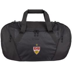 Torba sportowa VfB Stuttgart 2021/22. Czarne torby na ramię JAKO, bez wzorów, z materiału, sportowe, na ramię, duże, bez dodatków. Za 206.63 zł.