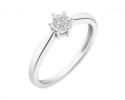 Pierścionek z białego złota z diamentami - 0,03 ct - próba 750. Białe pierścionki Apart, z diamentem, złote. W wyprzedaży za 1,672.00 zł.
